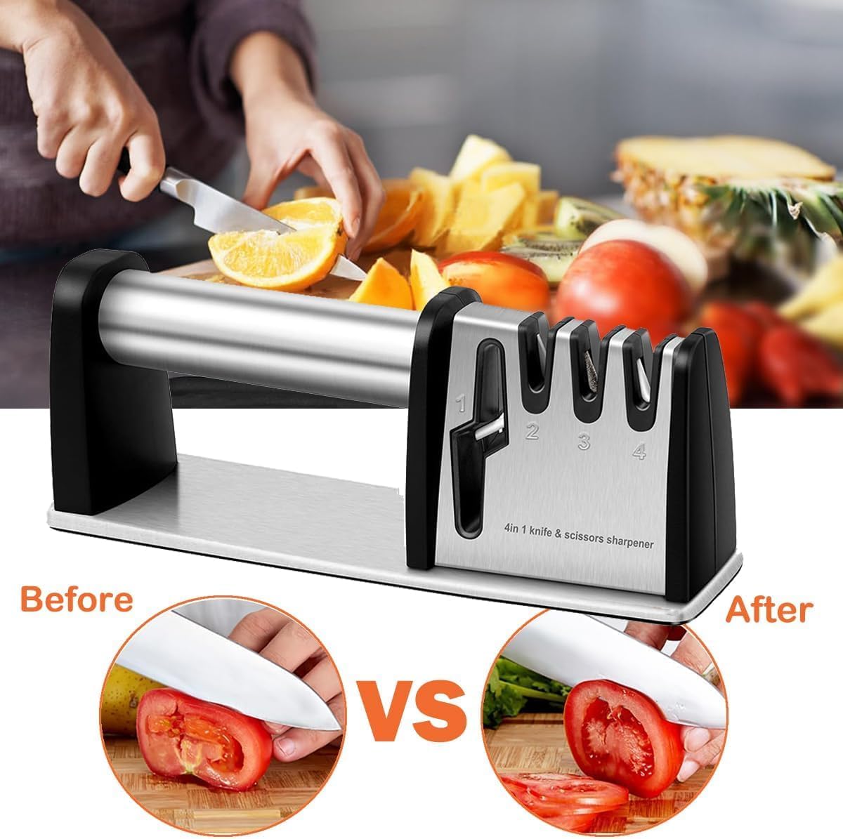 4-in-1 Kitchen Blade And Scissor Sharpening Tool