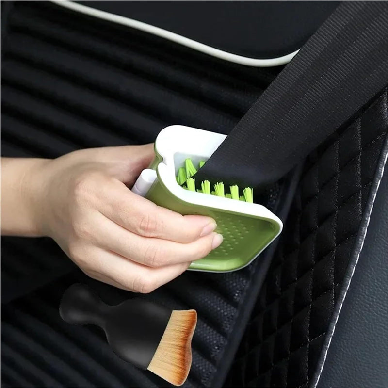 Multi-Purpose Car Seat Belt Cleaning Brush Double-Sided U-Shaped Folding Interior Seat Belt Cleaning Tool