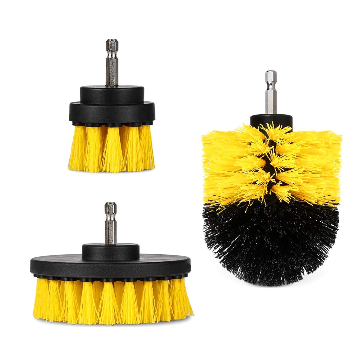 3Pcs Per Set Drill Brush Power Scrubber Cleaning Brush For Car Carpet Wall Tile Tub Cleaner Combo Brush Only