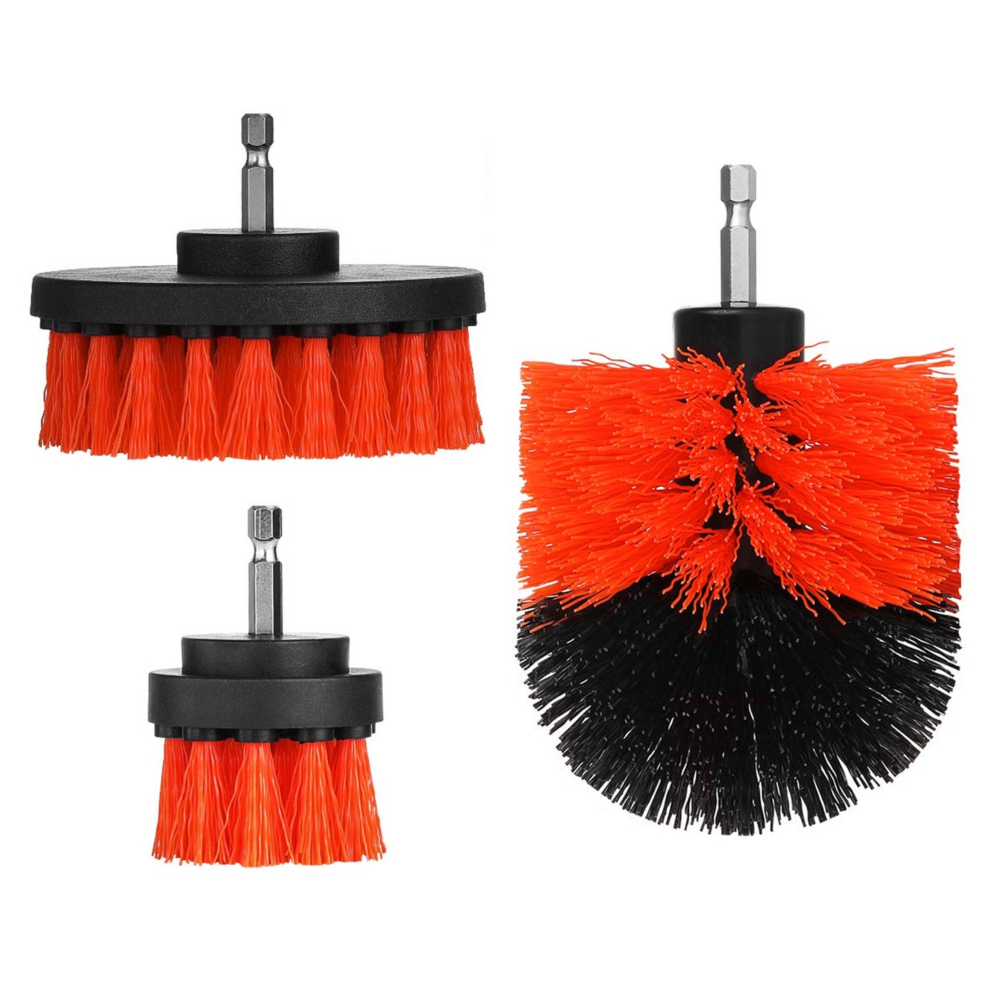 3Pcs Per Set Drill Brush Power Scrubber Cleaning Brush For Car Carpet Wall Tile Tub Cleaner Combo Brush Only