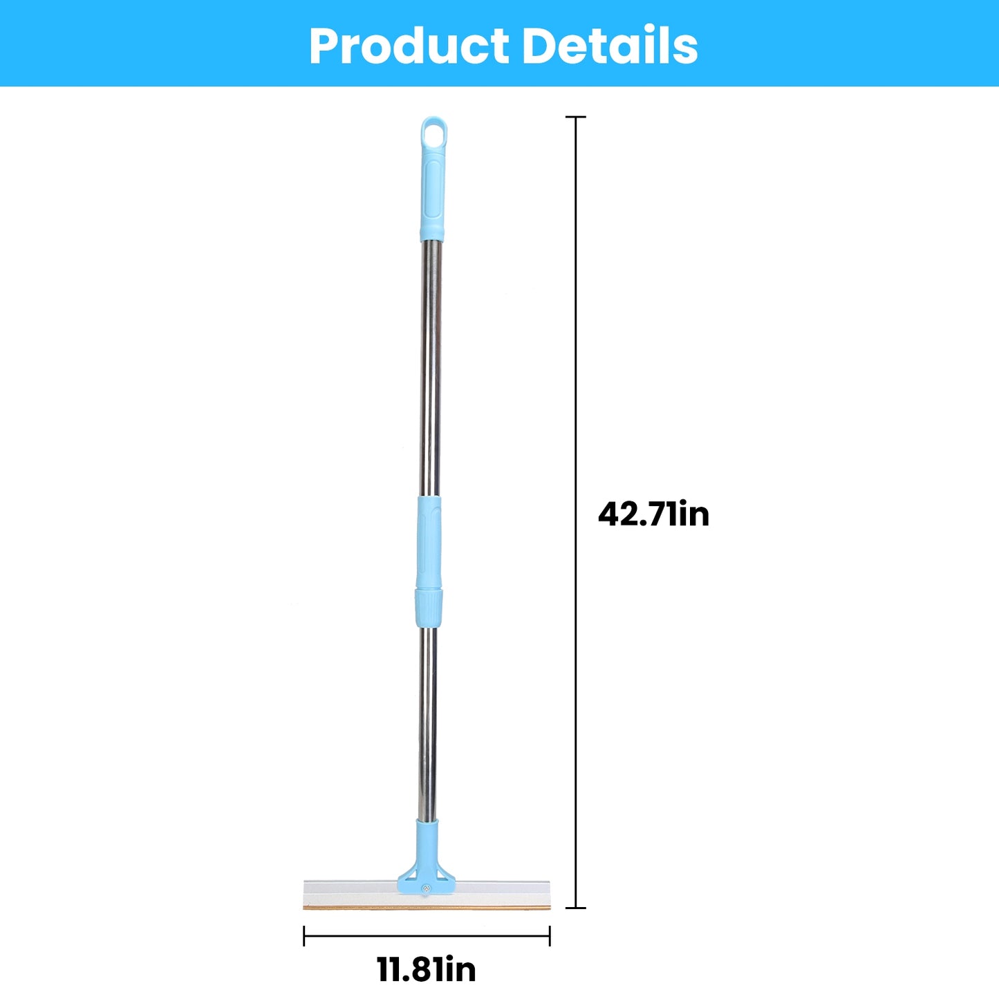 Pet Hair Removal Rake With 54.33in Adjustable Telescopic Rod